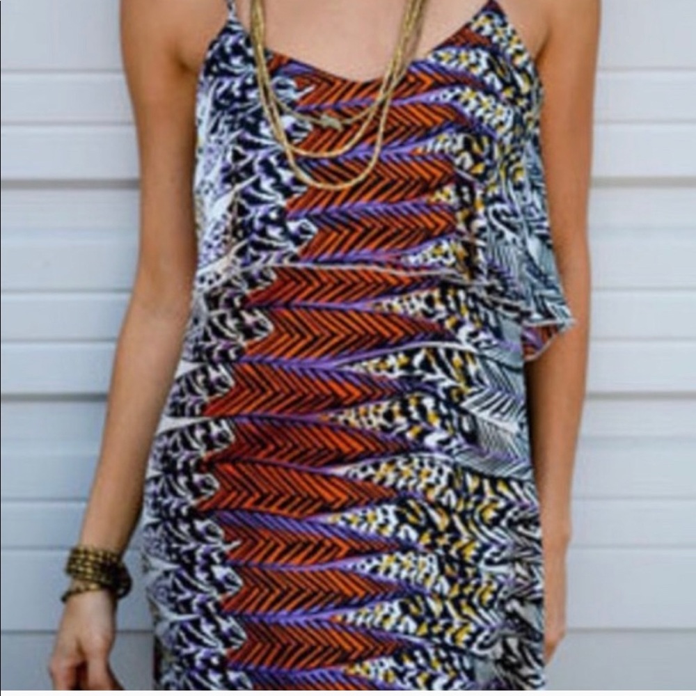 💙🧡🤍Amazing Low Back Ruffle Bodice Dress